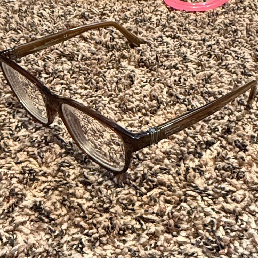 Ferragamo Classic Brown Tortoiseshell Rectangular Reading Glasses Made in Italy